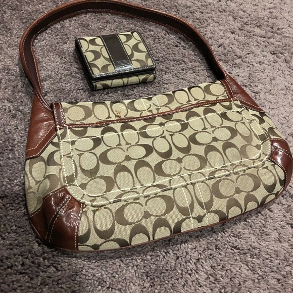 Coach Natural Brown “C” design Purse & Wallet - Picture 2 of 5